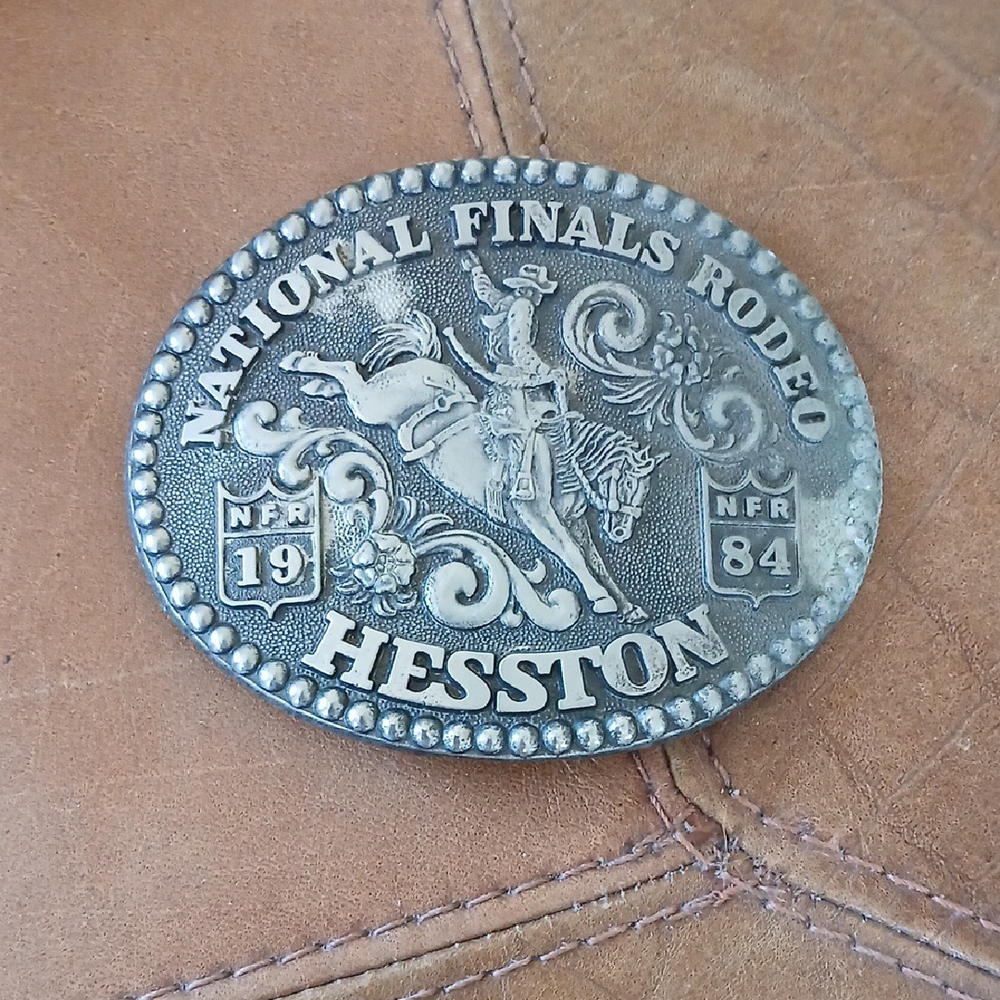 National Final Rodeo Belt Buckle 1984 Big Size